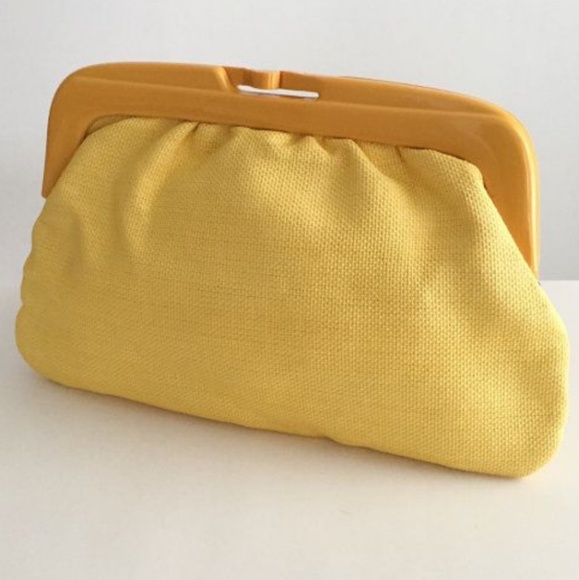 Handbags - Vintage Nicoletta & Nadia Yellow Clutch Purse
